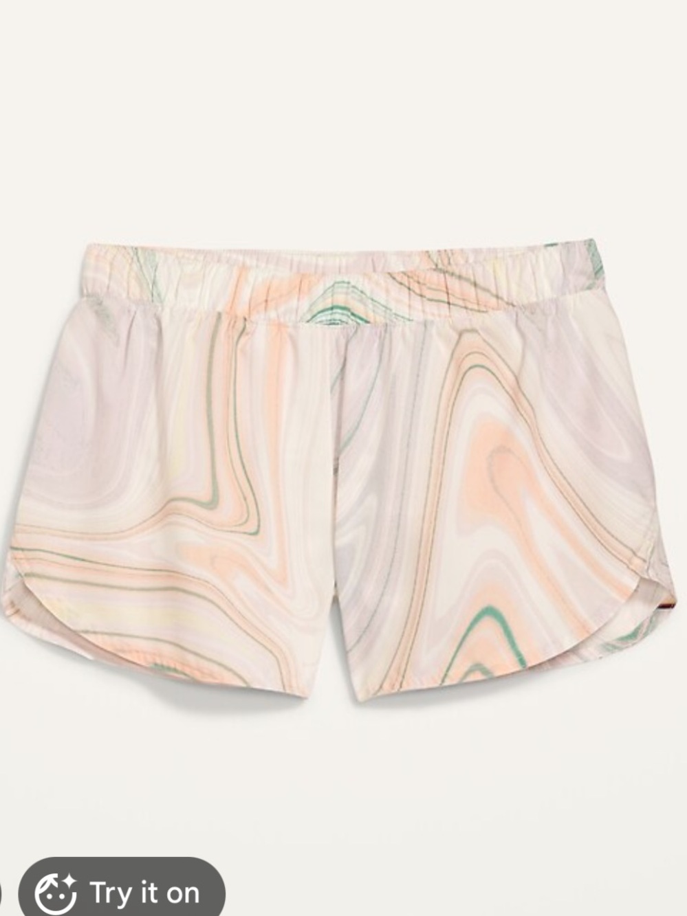 Old Navy Marble-Print Athletic Shorts in Peach, Cream, Mint